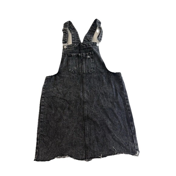 Women’s Wild Fable Black Distressed Jean Overall Dress- Medium raw hem skirt - Picture 1 of 12